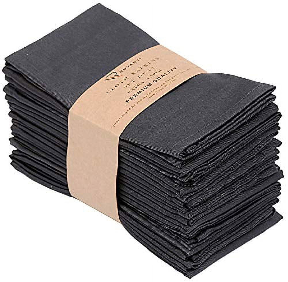 Dark Gray Cotton Blend Square Cloth Napkins, 18x18 Inch, Set of 12
