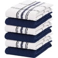 thumbnail image 1 of Ruvanti Pack of 6 - 100% Cotton 15x25 Kitchen Towels, Dish Towels for Kitchen, Soft, Washable Dish Cloths, Super Absorbent Terry Tea Towels Linen Dishcloth for Quick Drying, Blue-White, 1 of 9