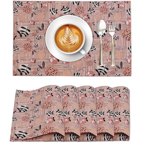 Ruvanti Placemats 100% Cotton 13x19 inch, Dining Table Placemats Set of 6, Modern Place Mats for Dining Table Décor, Kitchen & Table Linens, Coffee Mat for Christmas Dinners – Dusty Palette