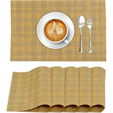Ruvanti Placemats 100% Cotton 13x19 inch, Dining Table Placemats Set of 6, Modern Place Mats for Dining Table Décor, Kitchen & Table Linens, Coffee Mat for Christmas Dinners – Wet Net