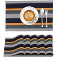thumbnail image 1 of Ruvanti Placemats 100% Cotton 13x19 inch, Dining Table Placemats Set of 6, Modern Place Mats for Dining Table Décor, Kitchen & Table Linens, Coffee Mat for Christmas Dinners – Stripes, 1 of 8