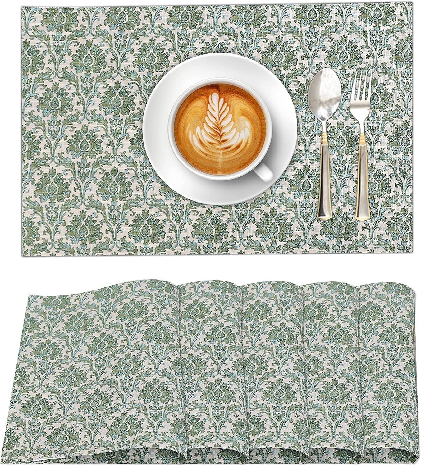 Off Toned Cotton Fall Pattern Dining Placemats Set of 6
