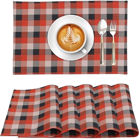 Ruvanti Placemats 100% Cotton 13x19 inch, Dining Table Placemats Set of 6, Modern Place Mats for Dining Table D�cor, Kitchen & Table Linens, Coffee Mat for Christmas Dinners ? Play Box