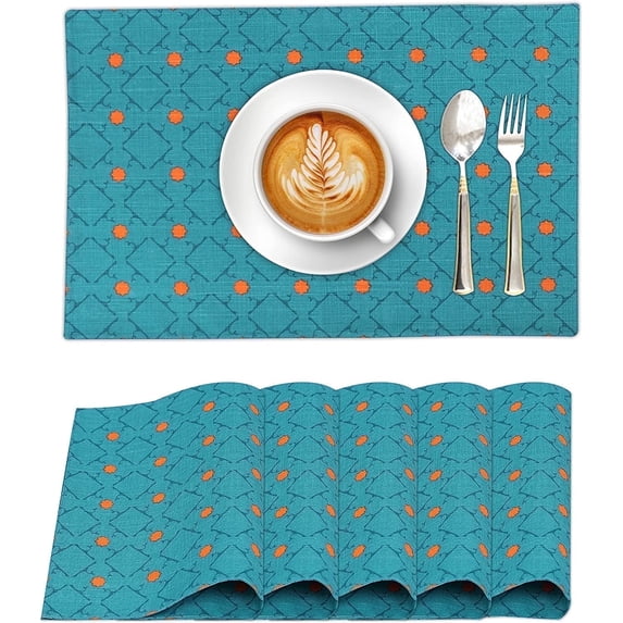 Ruvanti Placemats 100% Cotton 13x19 inch, Dining Table Placemats Set of 6, Modern Place Mats for Dining Table Décor, Kitchen & Table Linens, Coffee Mat for Christmas Dinners – Combo
