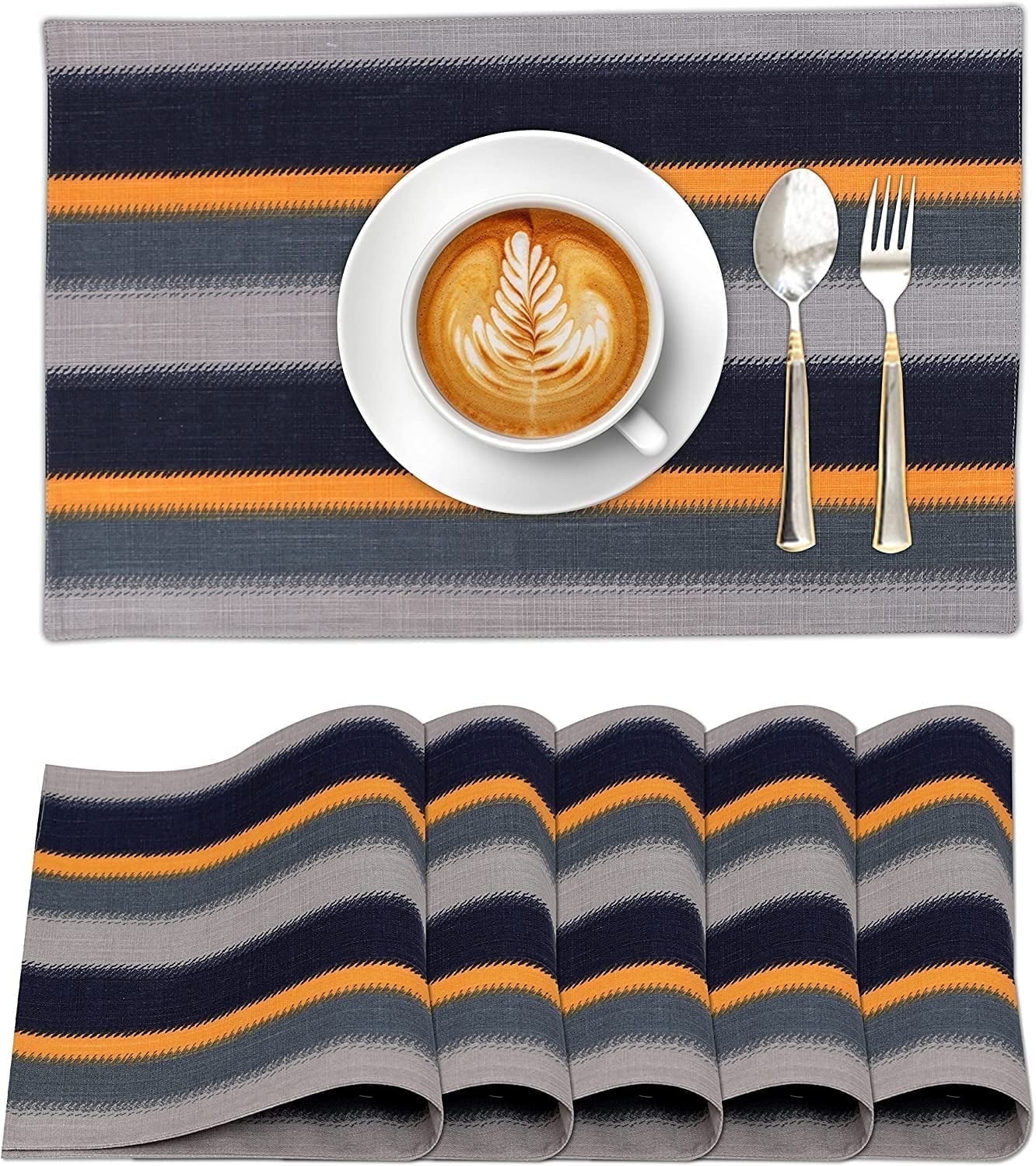 Ruvanti Placemats 100% Cotton 13x19 inch, Dining Table Placemats Set of 6, Modern Place Mats for ...