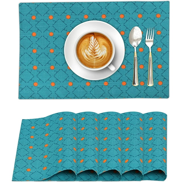 Ruvanti Placemats 100 Cotton 13x19 inch, Dining Table Placemats Set of