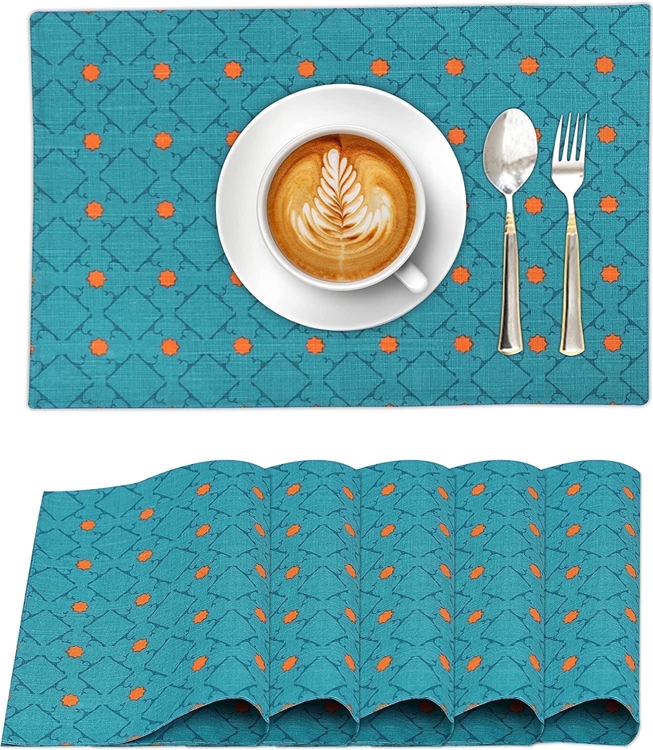 Combo Pattern Cotton Fabric Dining Table Placemats Set of 6