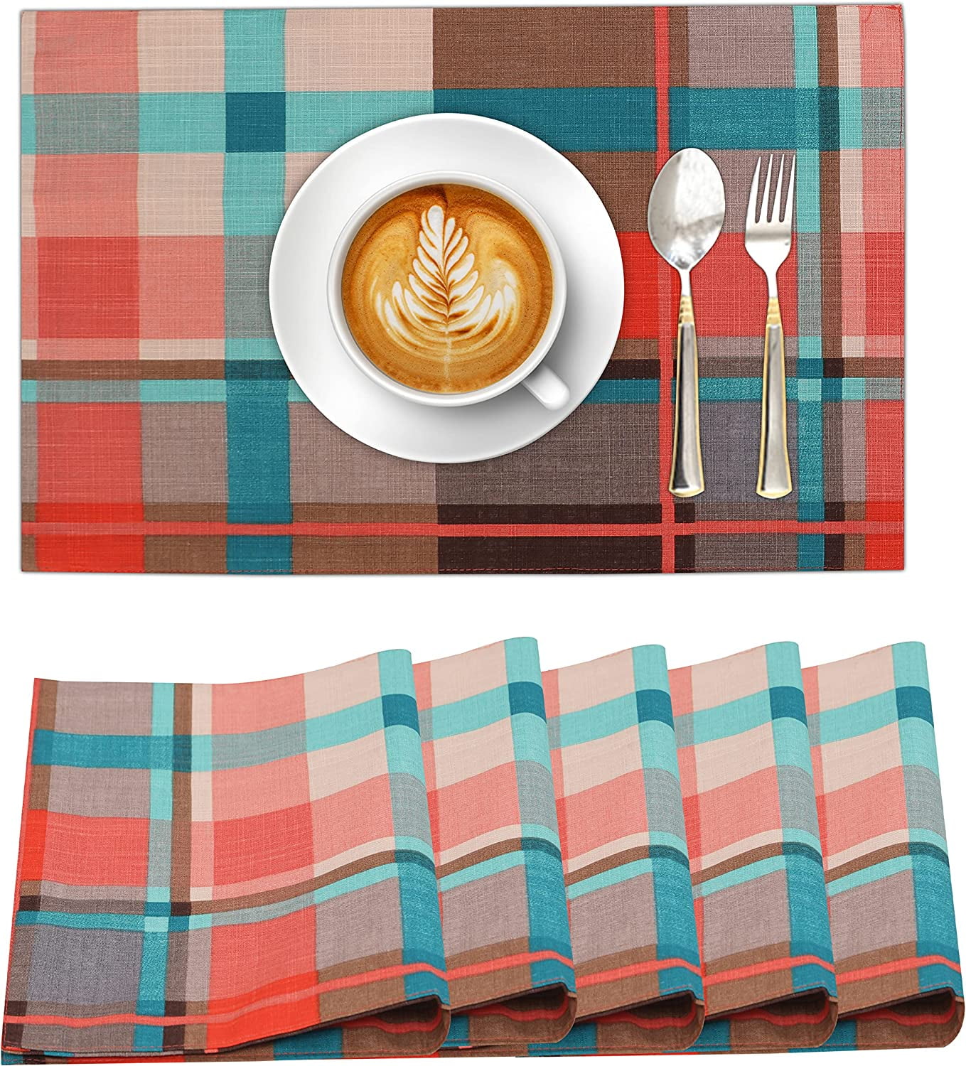 Ruvanti Placemats 100% Cotton 13x19 inch, Dining Table Placemats Set of 6, Modern Place Mats for Dining Table Décor, Kitchen & Table Linens, Coffee Mat for Christmas Dinners – Likely