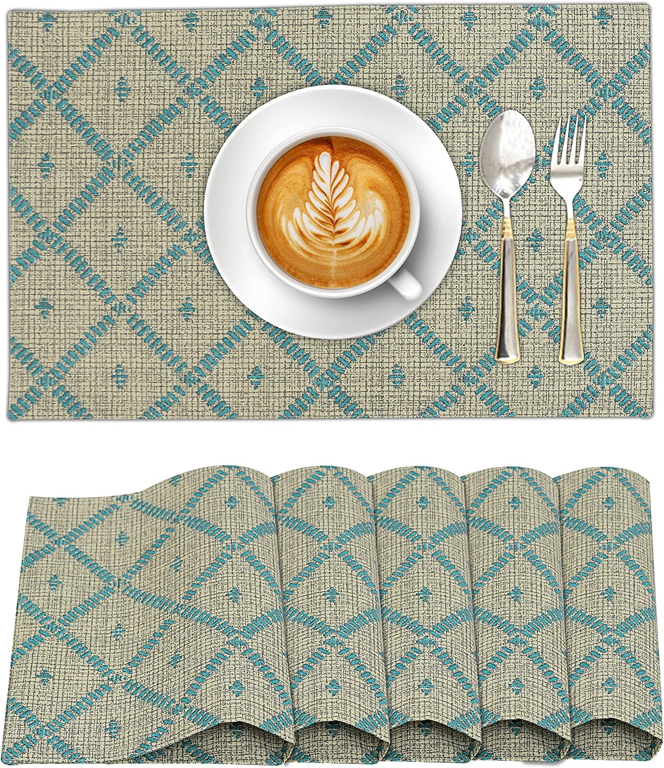 Ruvanti Placemats 100% Cotton 13x19 Inch Dining Table