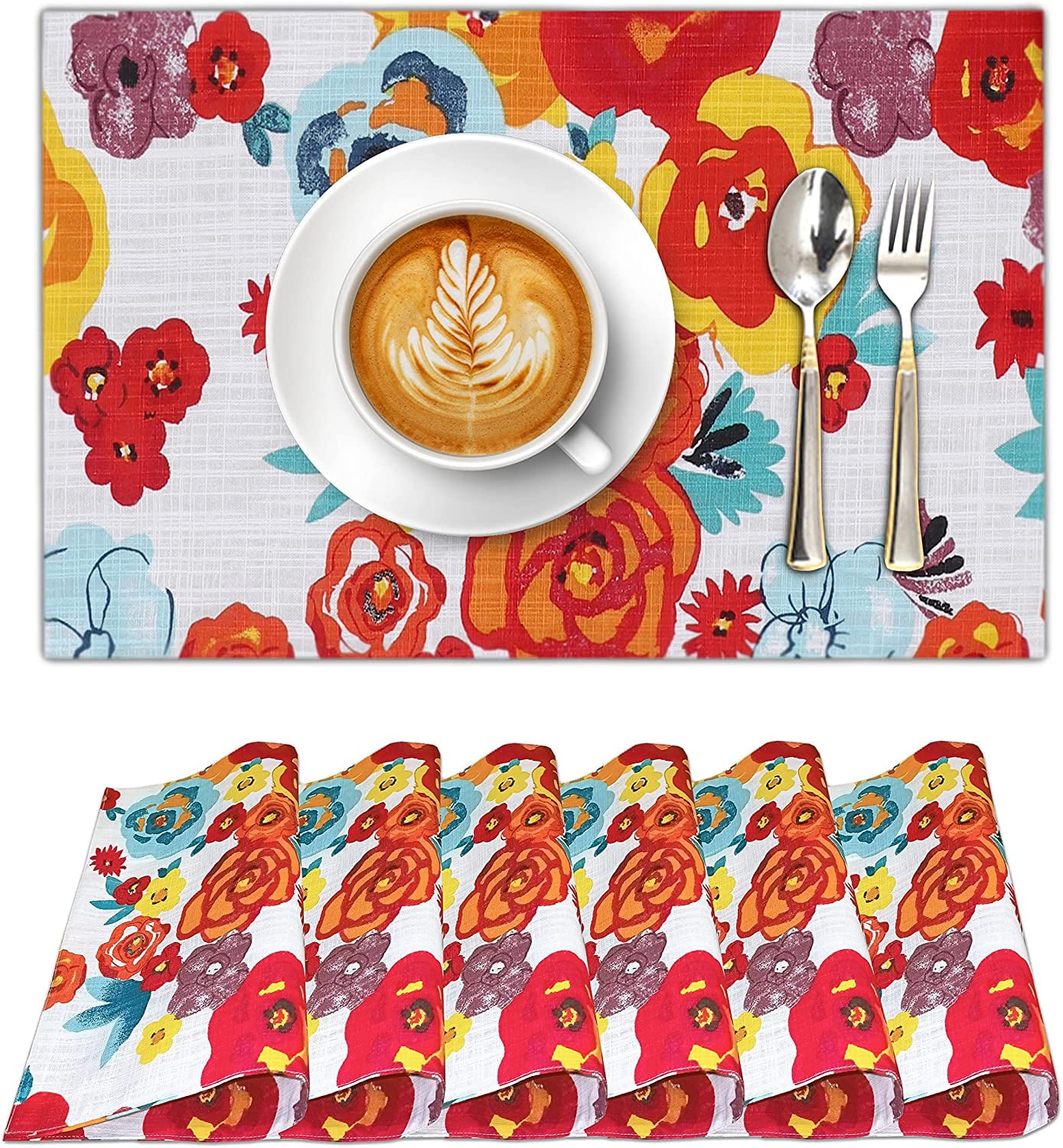 Ruvanti Placemats for Dinning Table. 100 Cotton 13x19 Placemats Set of