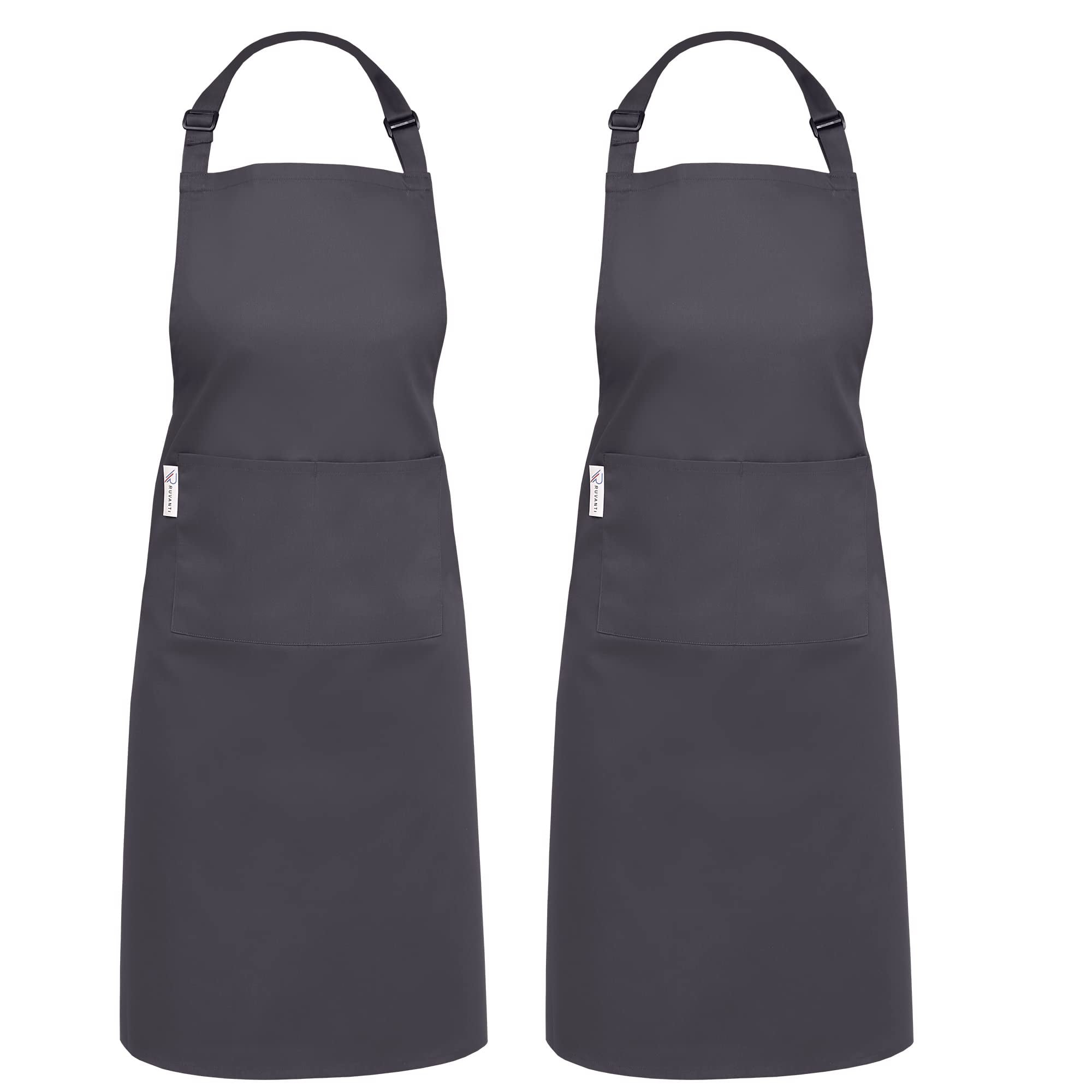 Ruvanti Professional Grade 2 Pack Aprons 100 Cotton 28” x 36