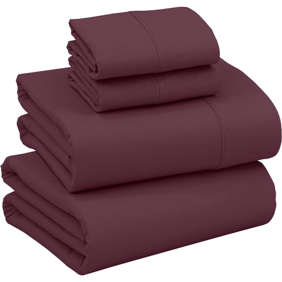 Ruvanti Queen Sheets Set - Luxurious Silky Soft Microfiber Bedding - Cozy & Comfy - 15 Inch Deep Pocket (Fits up to 17") Hotel Bed Sheets - 4 Pcs - Burgandy