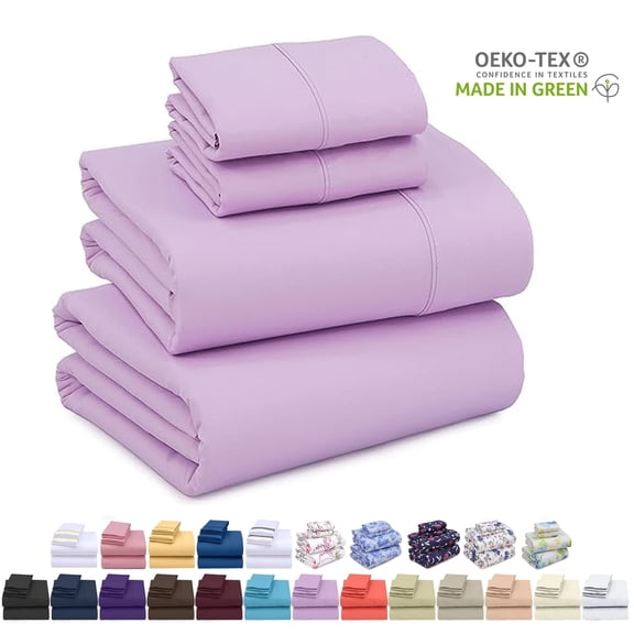 Ruvanti Queen Sheets Set - Luxurious Silky Soft Microfiber Bedding - Cozy & Comfy - 15 Inch Deep Pocket (Fits up to 17") Hotel Bed Sheets - 4 Pcs - Lavender