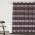 thumbnail image 1 of Ruvanti Shower Curtains 72x72 inch Polyester Cotton Blend, Bathroom Shower Curtain Dedlin Brown Strip. Fabric Shower Curtains, Washable, Decorative, Quick Dry, Water Resistant with 12 Curtain Hooks, 1 of 7