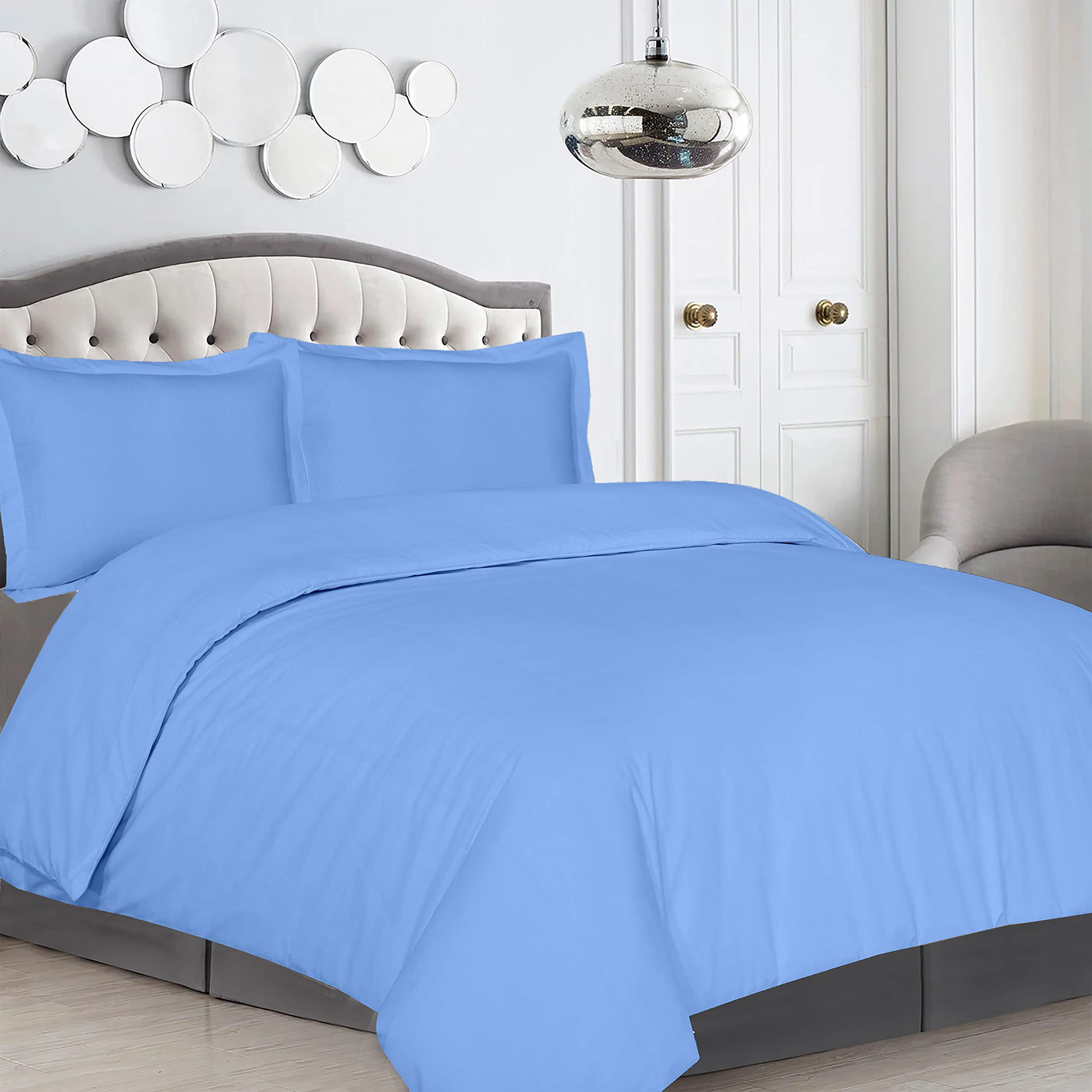 Ruvanti Sky Blue Duvet Cover King Size Soft Egyptian Cotton Duvet