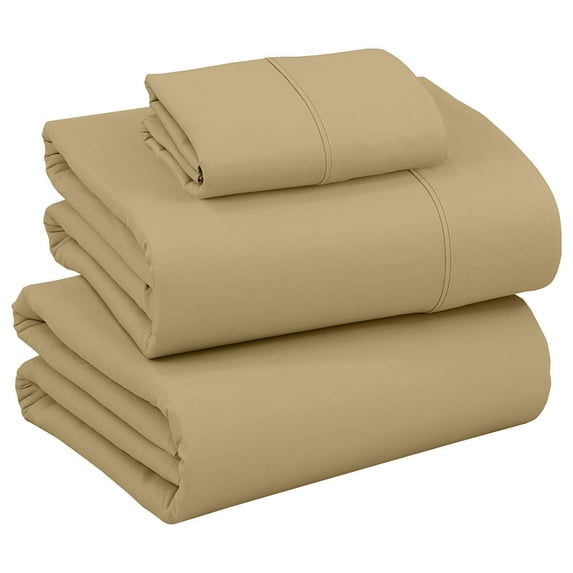 Ruvanti Twin Bed Sheets Set - Luxurious Silky Soft Microfiber Bedding - Cozy & Comfy - 15 Inch Deep Pocket (Fits up to 17") Hotel Bed Sheets - 3 Pcs - Taupe