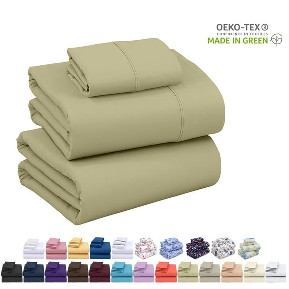 Ruvanti Twin XL Sheets Set - Luxurious Silky Soft Microfiber Bedding - Cozy & Comfy - 15 Inch Deep Pocket (Fits up to 17") Hotel Bed Sheets - 3 Pcs - Sage Green
