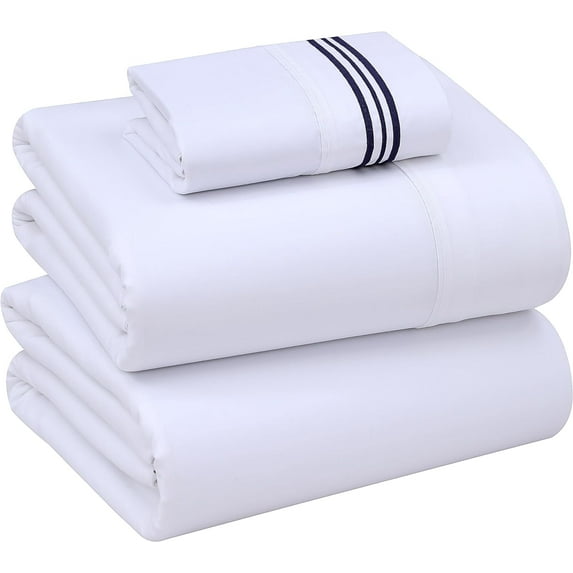 Ruvanti Twin XL Sheets Set - Luxurious Silky Soft Microfiber Bedding - Cozy & Comfy - 15 Inch Deep Pocket (Fits up to 17") Hotel Bed Sheets - 3 Pcs - White