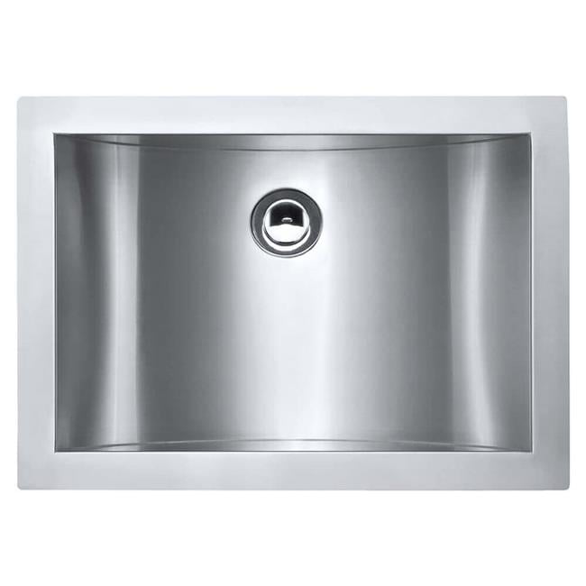 Brushed Stainless Steel Rectangular Undermount Bathroom Sink