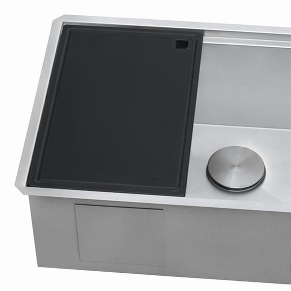 Ruvati 17 x 11 inch Black Resin Thick Cutting Board for Ruvati Workstation Sinks - RVA1217BLK