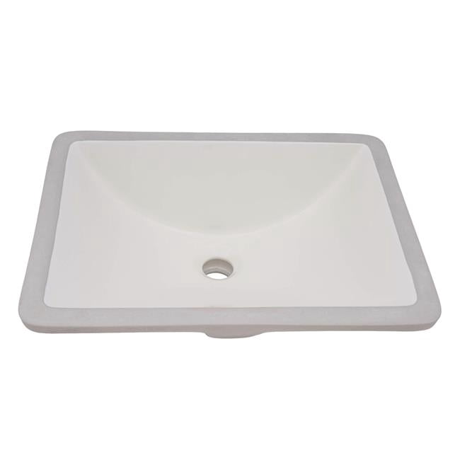 Ruvati RVB0720BC 18 x 13 in. Undermount Rectangular Porcelain Ceramic Bathroom Sink with Overflow, Biscuit