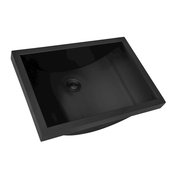 Ruvati 20 x 14 inch Black Stainless Steel Rectangular Bathroom Sink Semi-Recessed