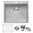 thumbnail image 1 of Ruvati RVH8014 24 x 20 in. Drop in 16 Gauge Stainless Steel Single Bowl Rounded Corners Top Mount Kitchen Sink, Silver, 1 of 6