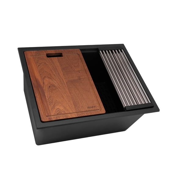 Ruvati Rvg2321 Epirock 25" Undermount Single Basin Granite Composite Utility Sink - Black