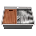 thumbnail image 1 of Ruvati RVH8205 25 x 20 in. 16 Gauge Stainless Steel RV Workstation Drop in Top Mount Bar Prep Kitchen Sink, Silver, 1 of 7