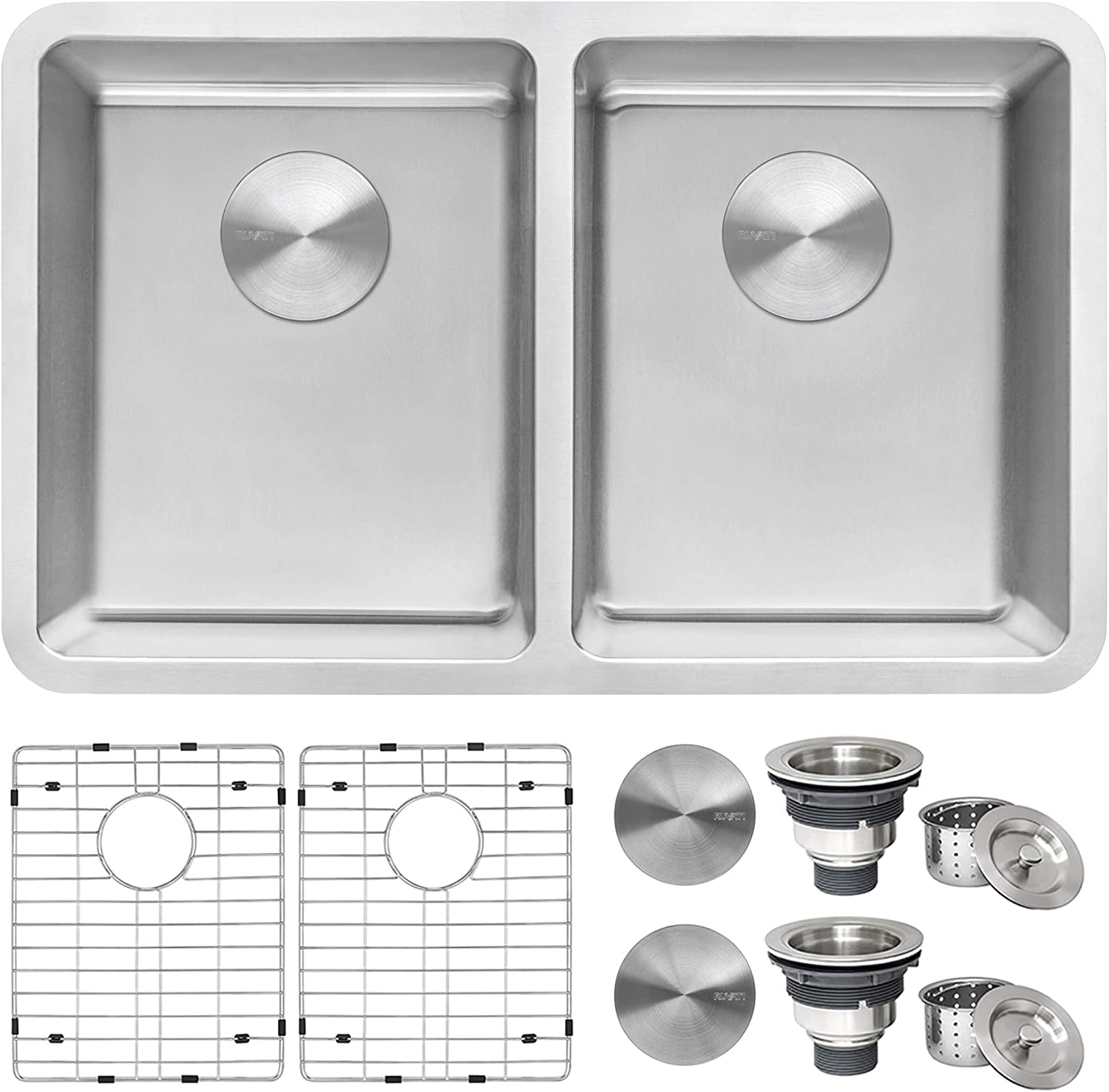 Ruvati 28inch Undermount Kitchen Sink 50/50 Double Bowl 16 Gauge