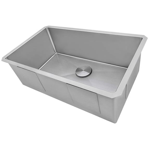 Ruvati RVH7630 30 in. Scratch Resistant Hex Bottom Embossed Stainless Steel Texture Kitchen Sink, Silver