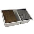 thumbnail image 1 of Ruvati 33-inch epiRock Workstation Warm White Double Bowl Undermount Kitchen Sink, 1 of 10