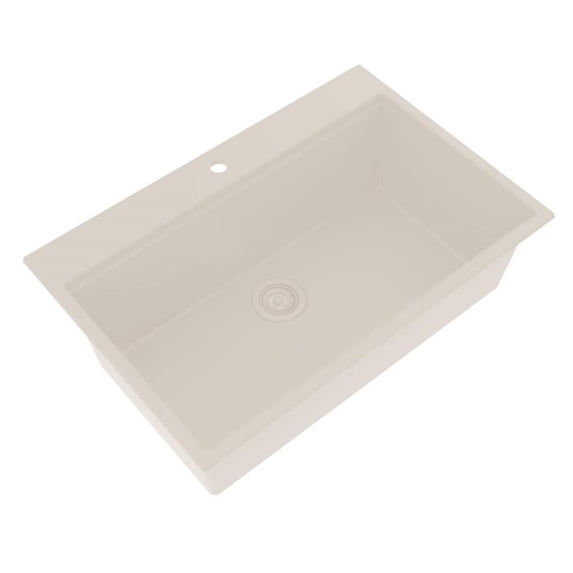 Ruvati RVG1325WB 33 in. Epi Rock Workstation Top Mount Kitchen Sink, Warm White