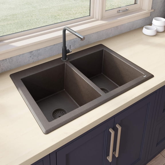 Ruvati RVG1388ES 33 x 22 inch epiGranite Kitchen Sink - Espresso Brown