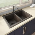 thumbnail image 1 of Ruvati 33 x 22 inch epiGranite Dual-Mount Double Bowl Kitchen Sink, 1 of 12