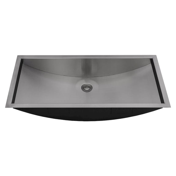 Ruvati 34 x 14 inch Brushed Stainless Steel Rectangular Bathroom Sink Undermount