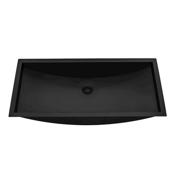 Ruvati 34 x 14 inch Gunmetal Black Stainless Steel Rectangular Bathroom Sink Undermount