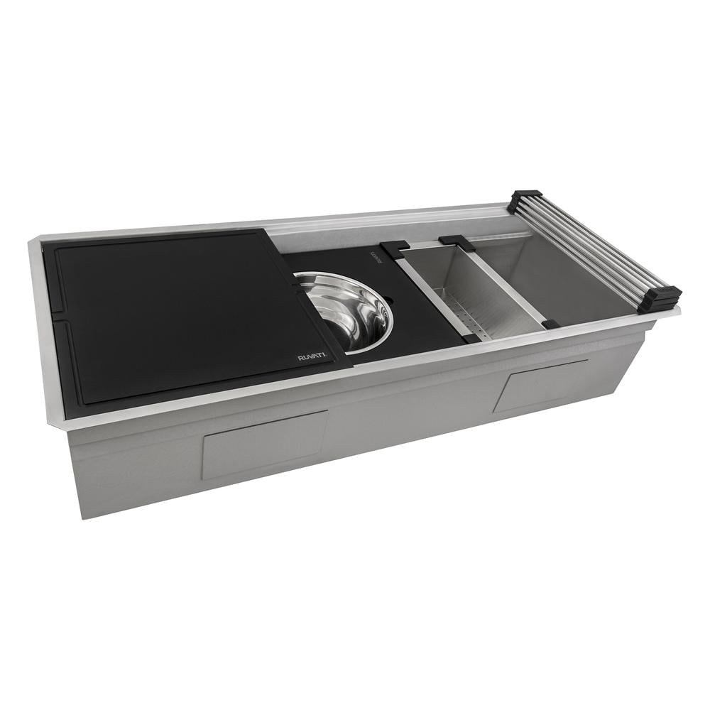 Ruvati 50-inch Stainless Steel Three-Bowl Workstation Sink