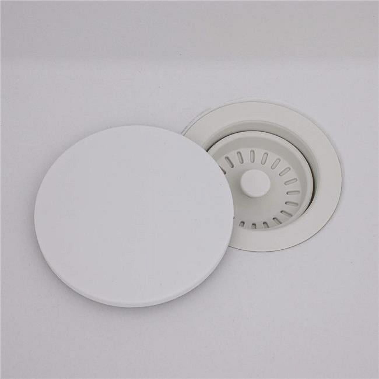 Ruvati RVA1034WH 5 x 0.25 in. Drain Cover for Composite Kitchen Sink & Garbage Disposal, Matte White