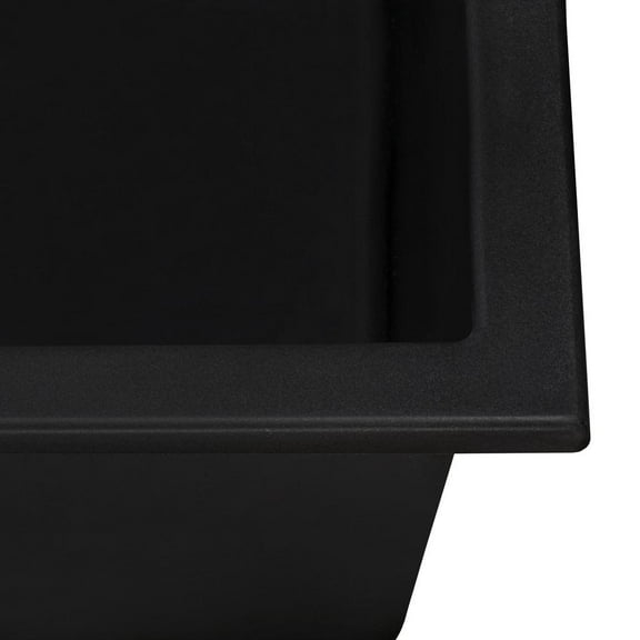 Ruvati Drop-in Topmount Granite Composite Single Bowl Kitchen Sink - Midnight Black