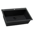 thumbnail image 1 of Ruvati Drop-in Topmount Granite Composite Single Bowl Kitchen Sink - Midnight Black, 1 of 20