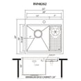 thumbnail image 1 of Ruvati USA RVH8262ST 22 in. Glass Rinser & Sink Combo Workstation for Wet Bar Bottle Washer Drop in Topmount, 1 of 7