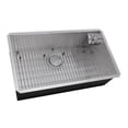 thumbnail image 1 of Ruvati RVH7533 33 in. Undermount 16 Gauge Stainless Steel Single Bowl Rounded Corners Kitchen Sink with Glass Rinser, Silver, 1 of 7