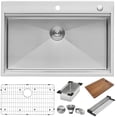 thumbnail image 1 of Ruvati RVH8003 33 x 22 Workstation Ledge Drop-in Tight Radius Kitchen Sink, 1 of 7