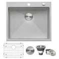 thumbnail image 1 of Ruvati 25-in Drop-in Topmount 16 Gauge Rounded Corners Kitchen Sink Single Bowl, 1 of 8