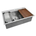 thumbnail image 1 of Ruvati 30 x 22 inch Workstation Topmount 16 Gauge Ledge Kitchen Sink Single Bowl, 1 of 16