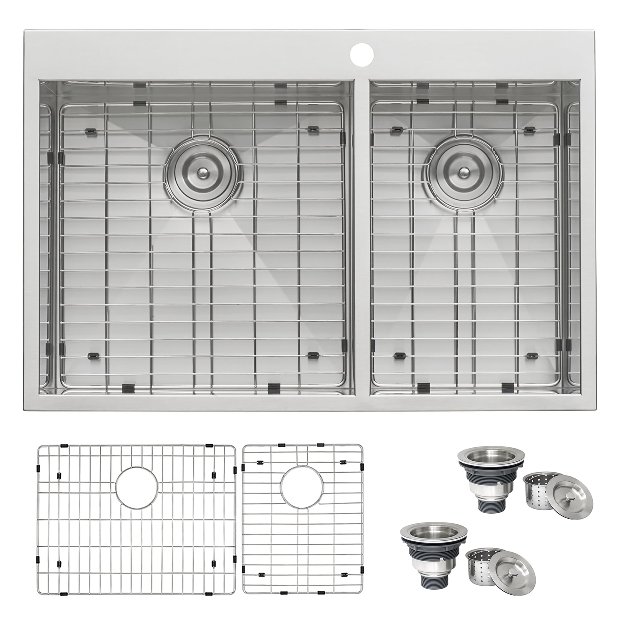 Ruvati 33" Stainless Steel Double Bowl Kitchen Sink