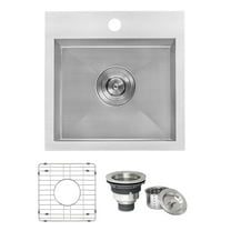 Ruvati 15 x 15 inch Drop-in Topmount Bar Prep Sink 16 Gauge Single Bowl