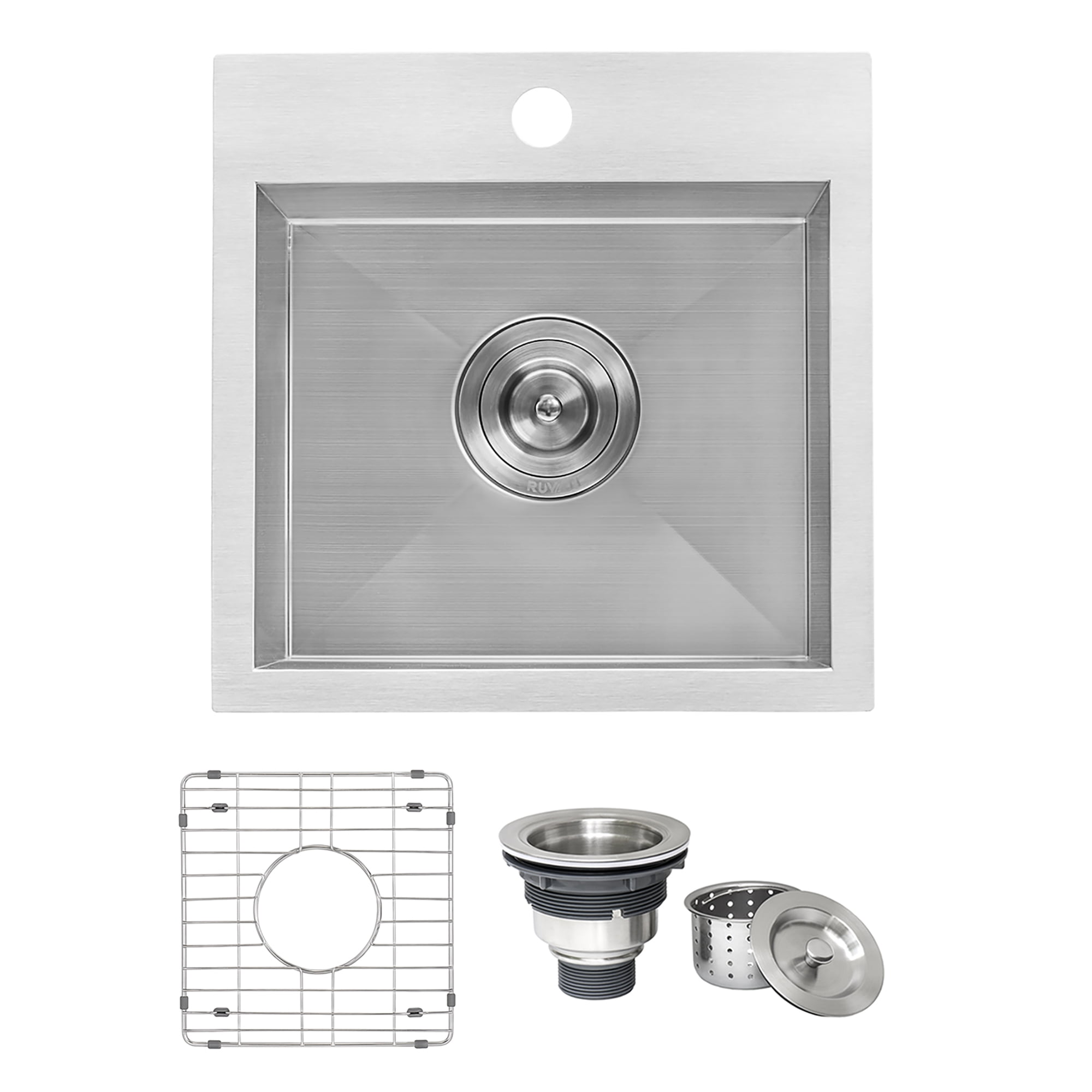 Ruvati 15" Brushed Stainless Steel Drop-In Bar Sink