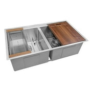 Ruvati RVH8351 Stainless Steel 33 Rectangular Undermount Double Sink
